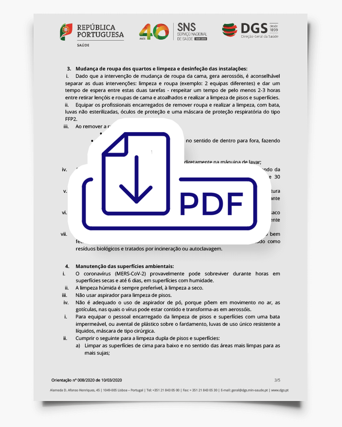 Covid 19 - Procedimentos de prevenção, controlo e vigilancia em hóteis